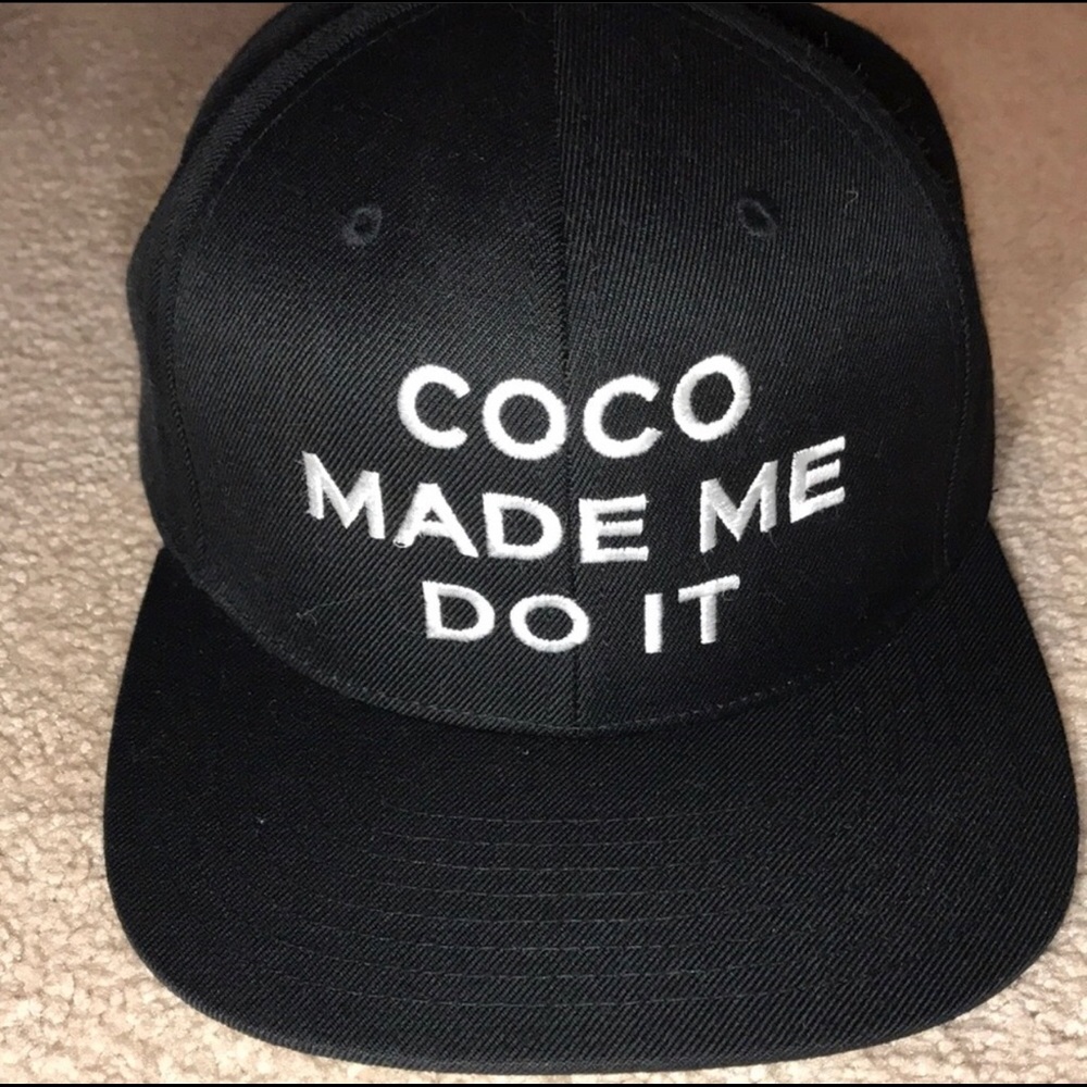 “Coco Made Me Do It” baseball style hat.